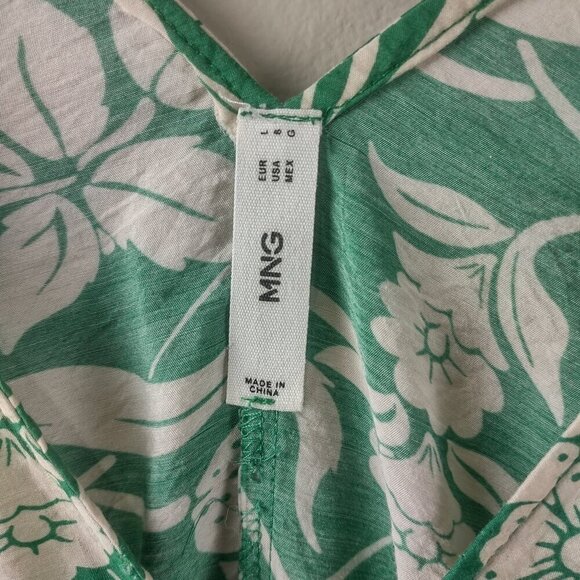 Women's MNG Green Floral Print Maxi Dress Size L - Picture 3 of 7